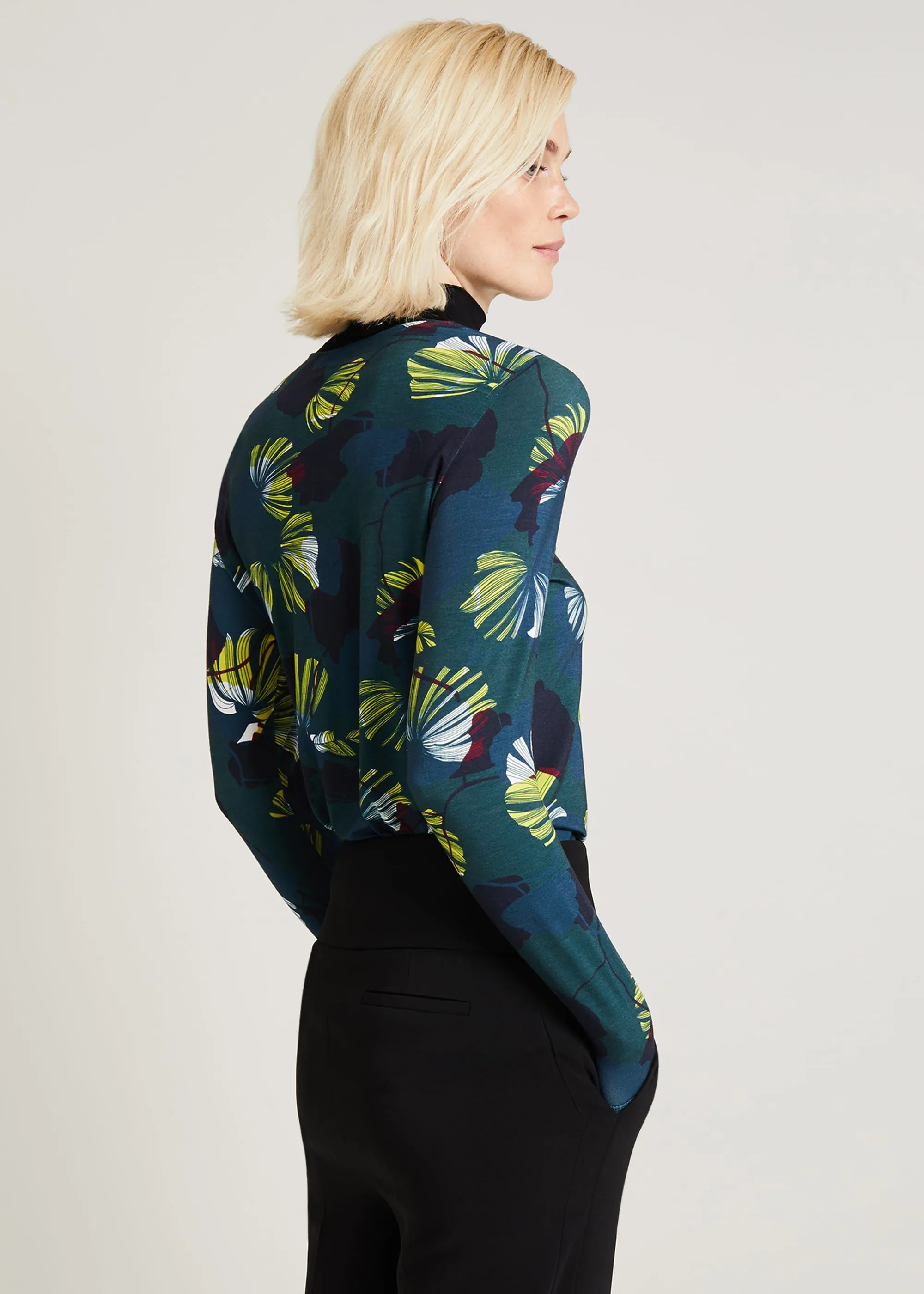 Lina Print Turtleneck Top