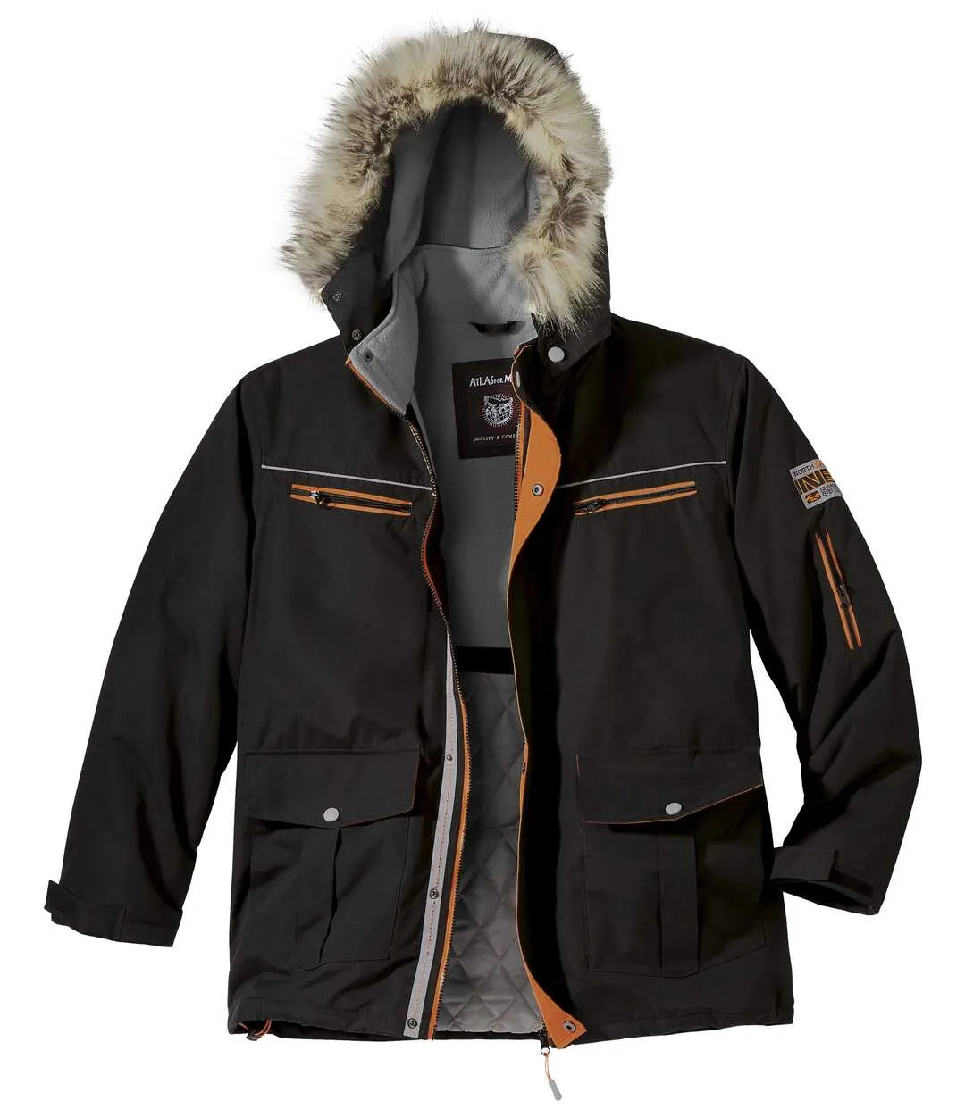 Men's Black High Performance Multi-Pocket Parka