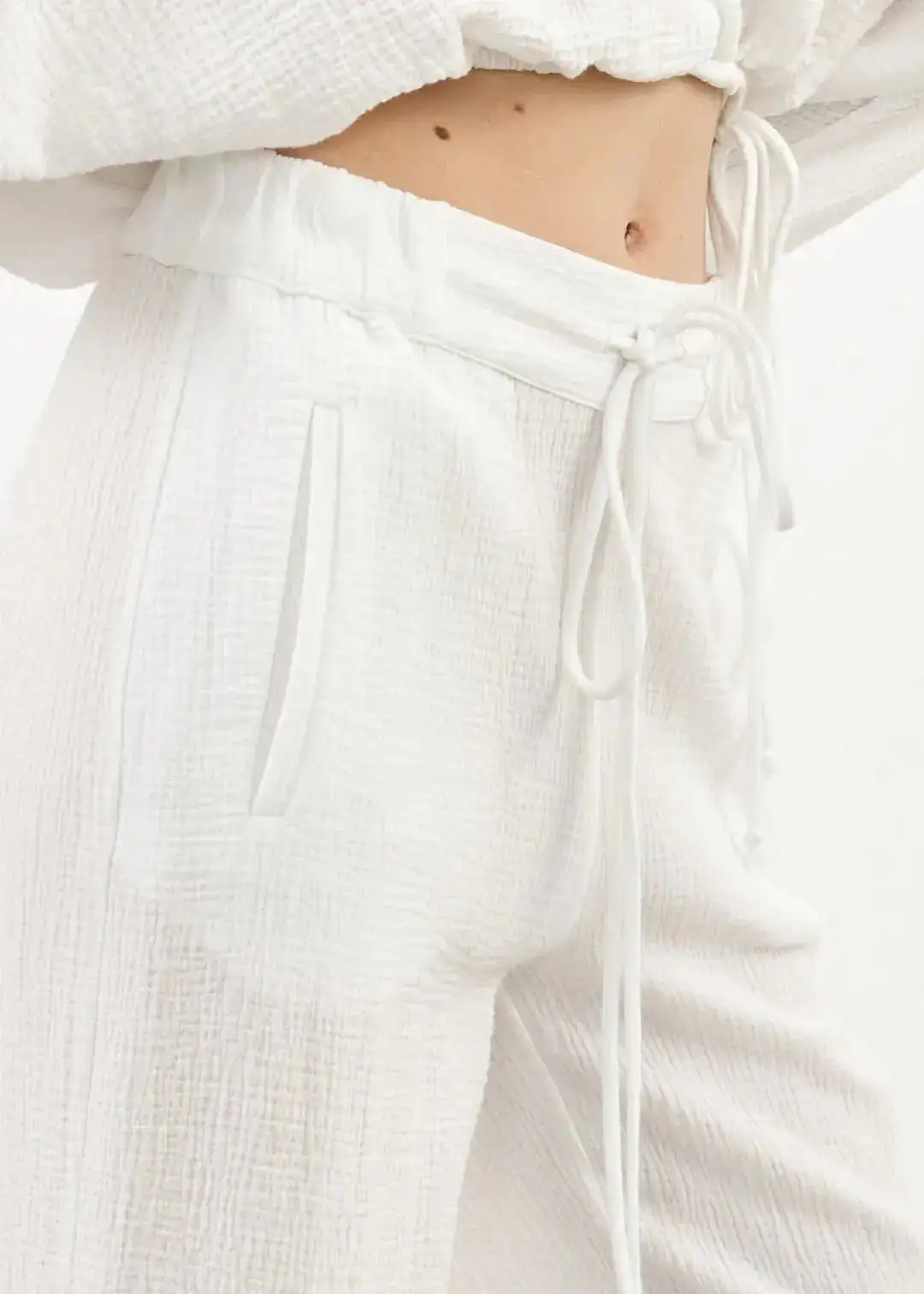 Mia Cotton Pants - White