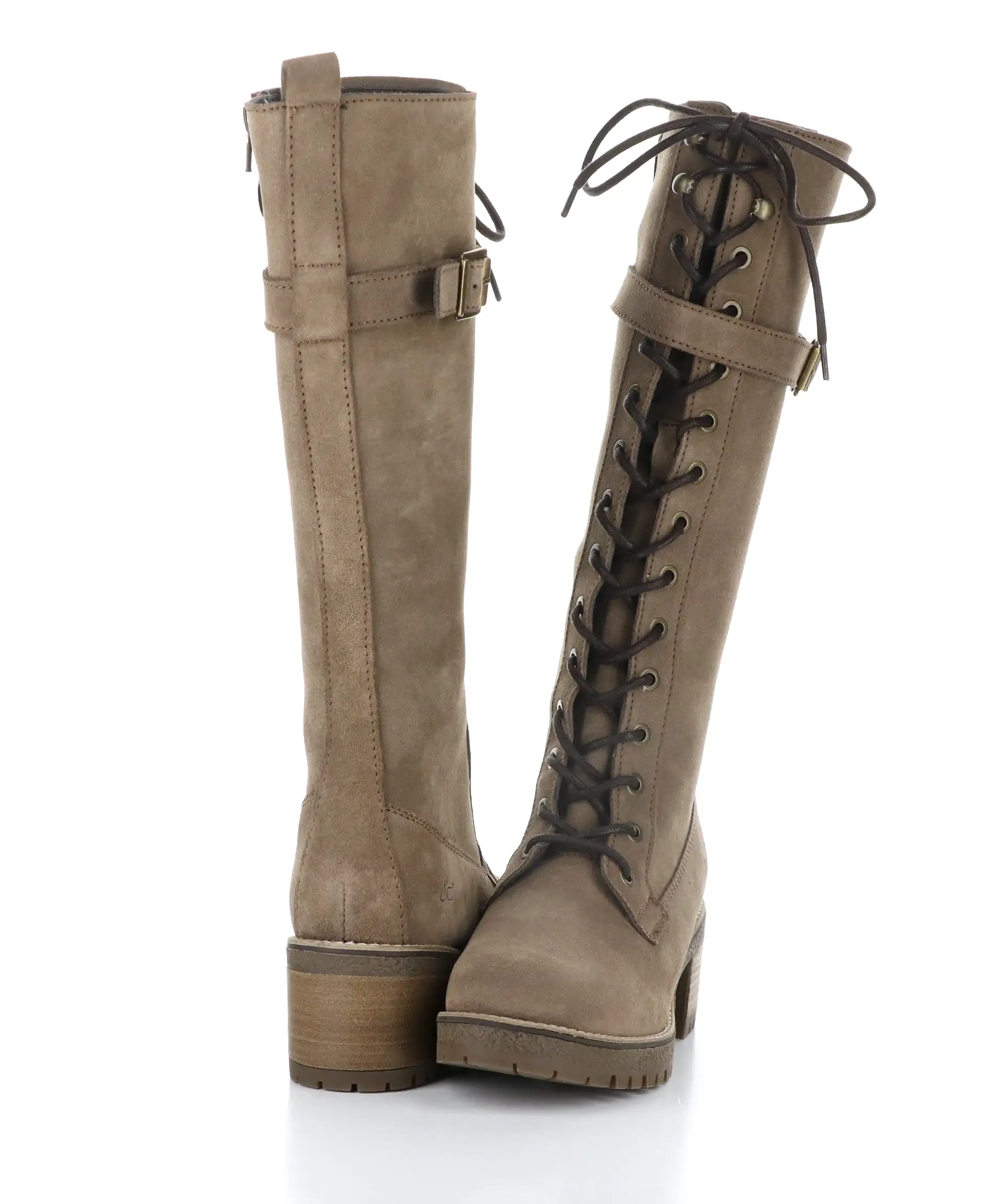 MOKY TAUPE Round Toe Boots