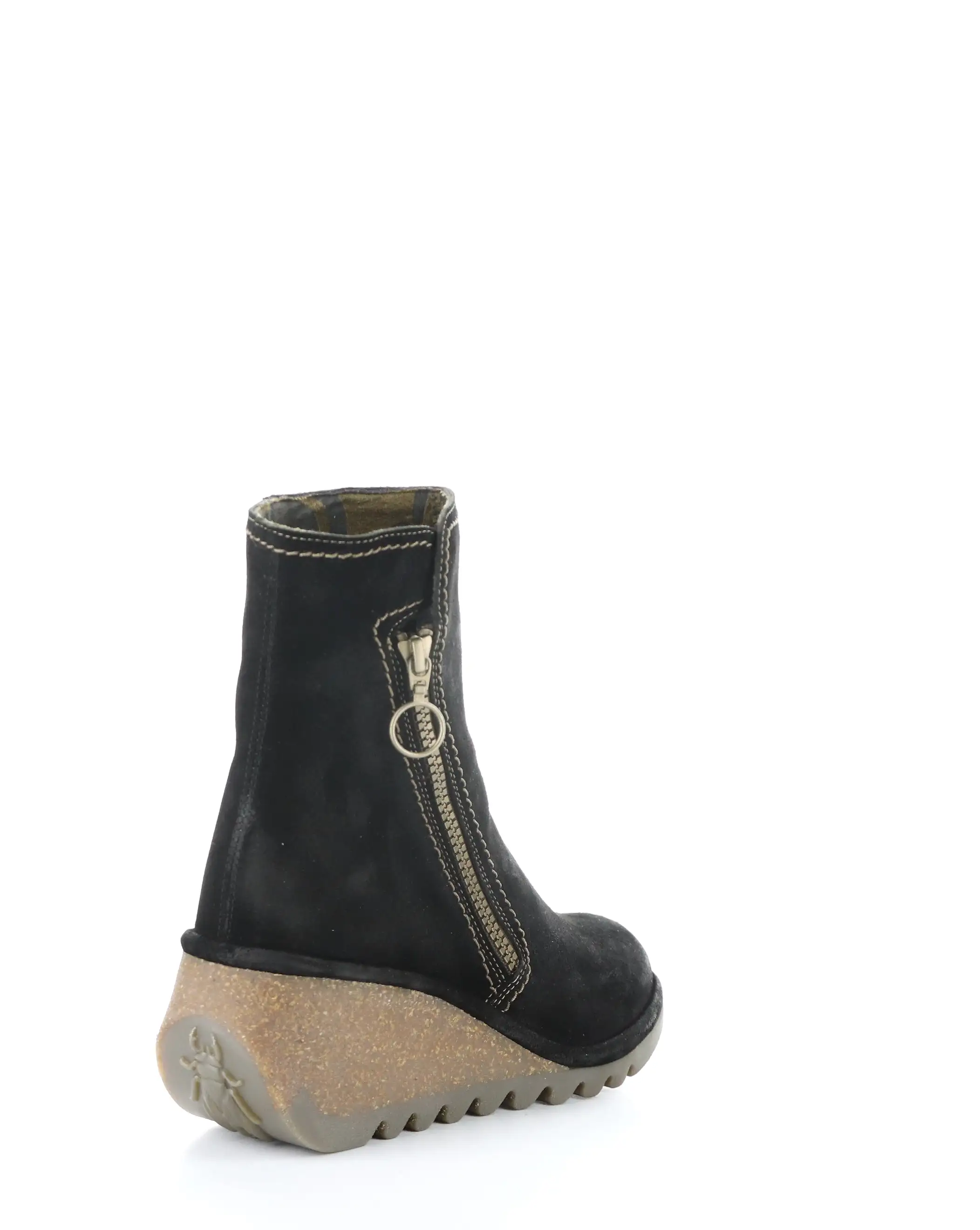 NELA407FLY 005 BLACK Round Toe Boots