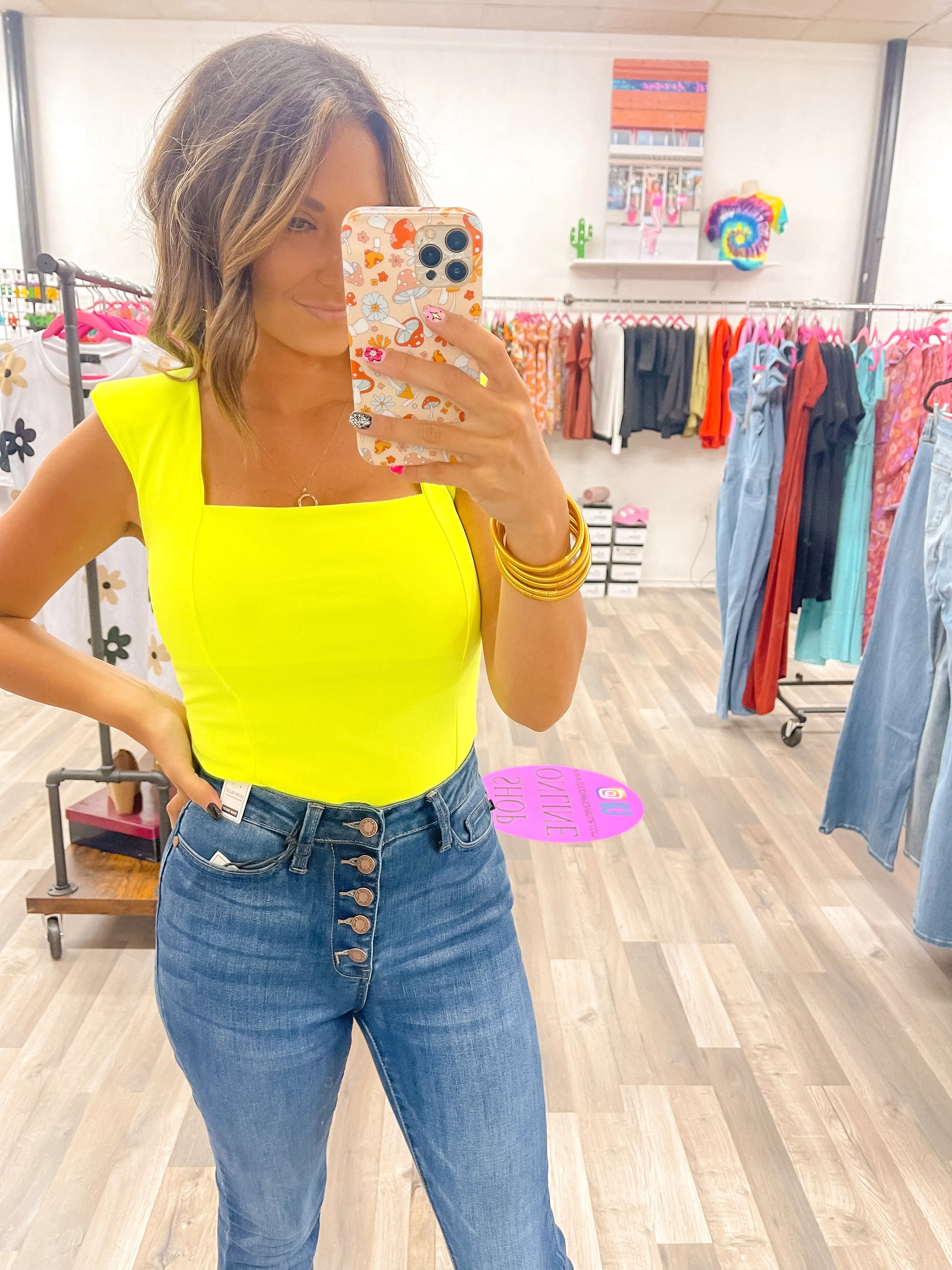 Neon Lights Bodysuit - Neon Yellow