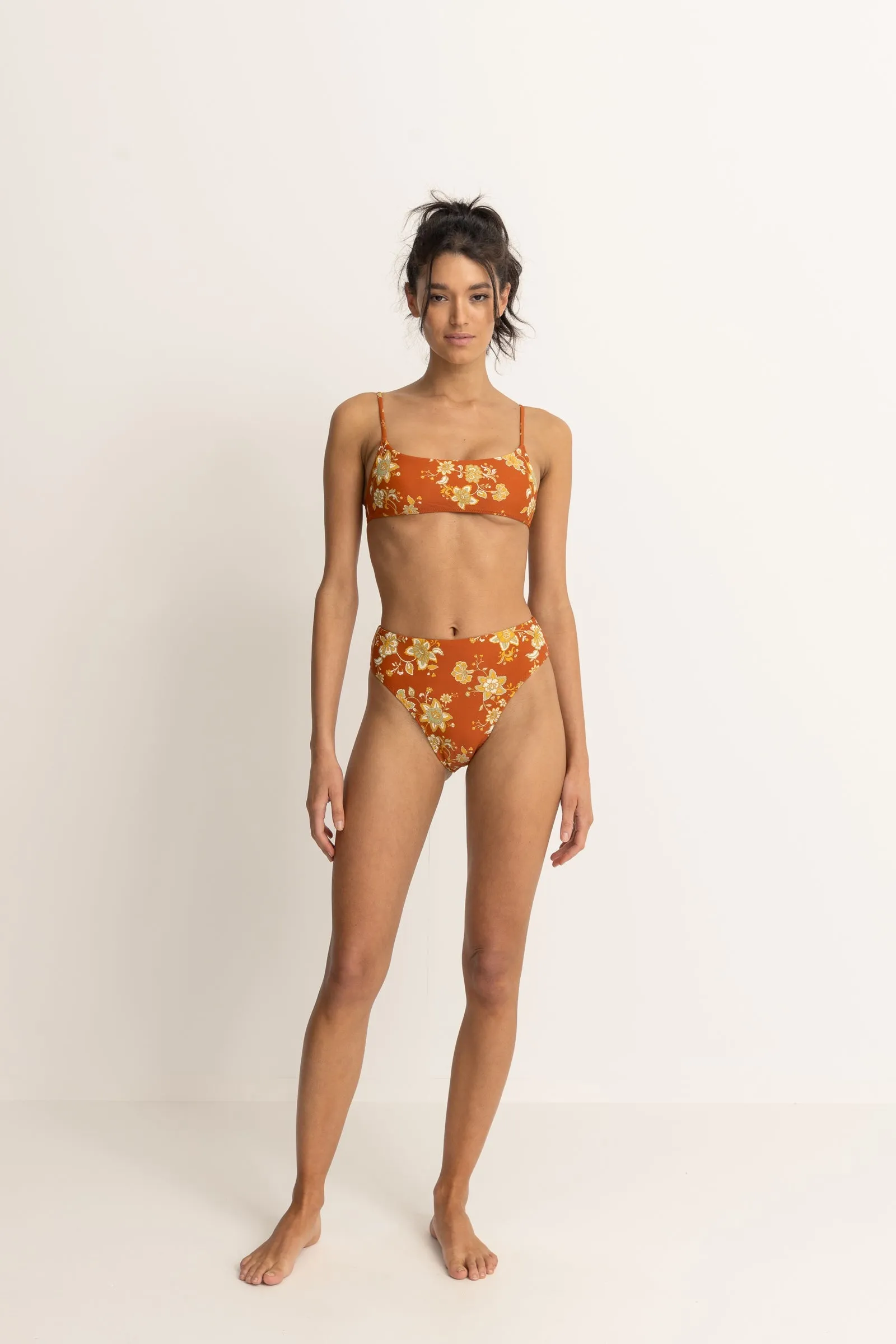 Nova Paisley Crop Top Rust