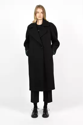 Oversized Collar Coat Black