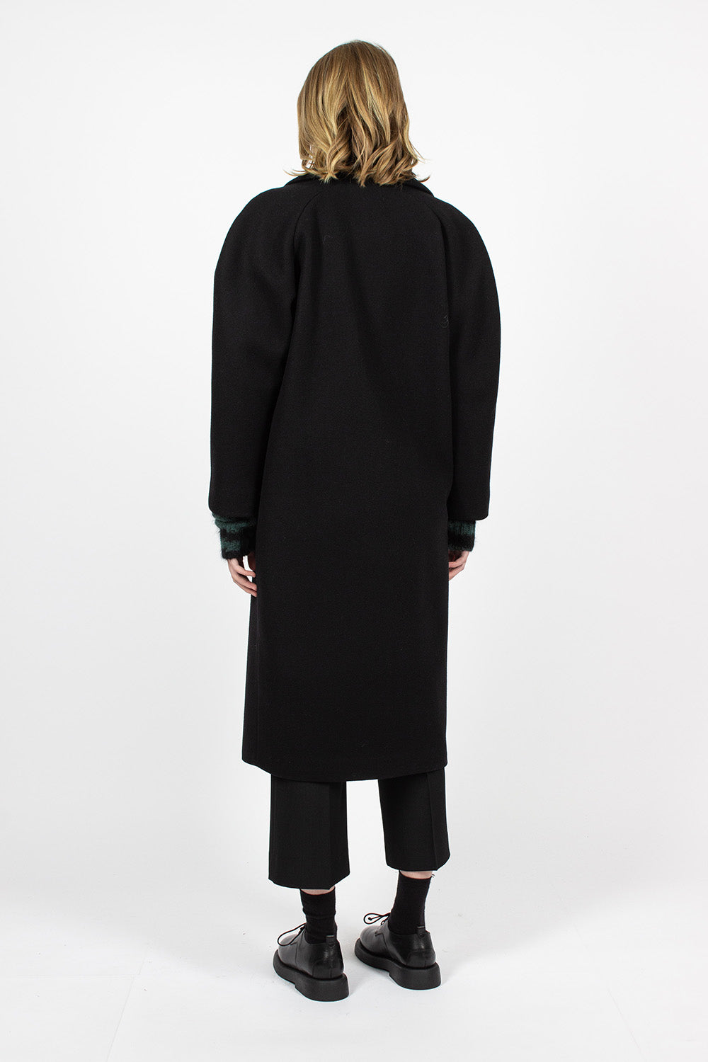 Oversized Collar Coat Black