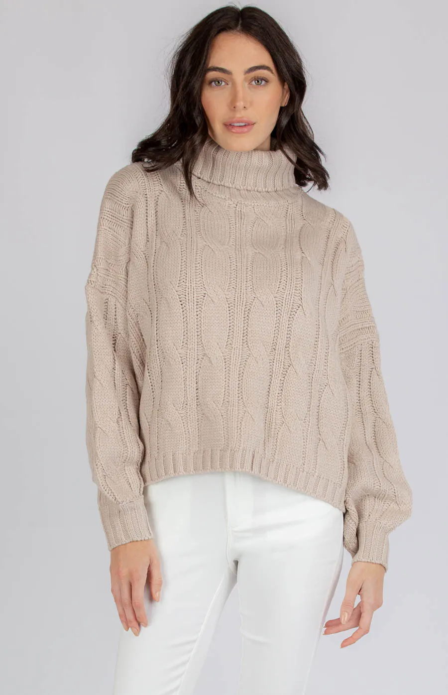 Oversized Turtleneck Cable Knit (AKN805)