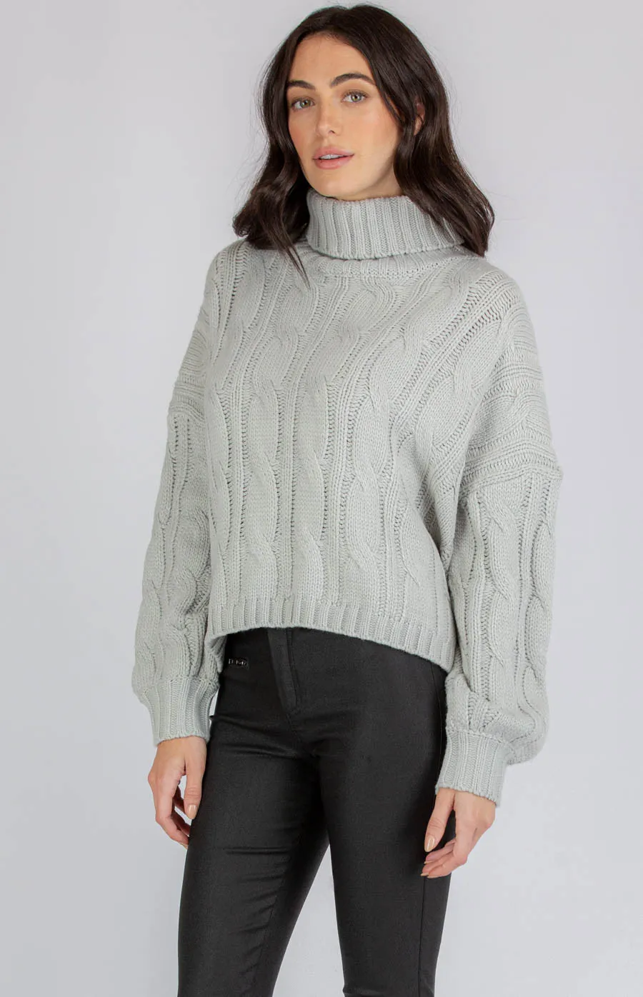 Oversized Turtleneck Cable Knit (AKN805)