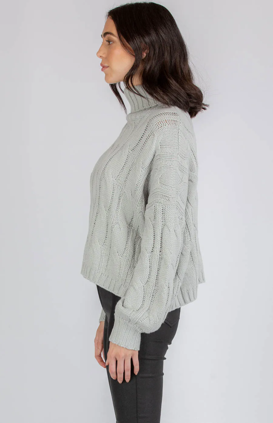 Oversized Turtleneck Cable Knit (AKN805)