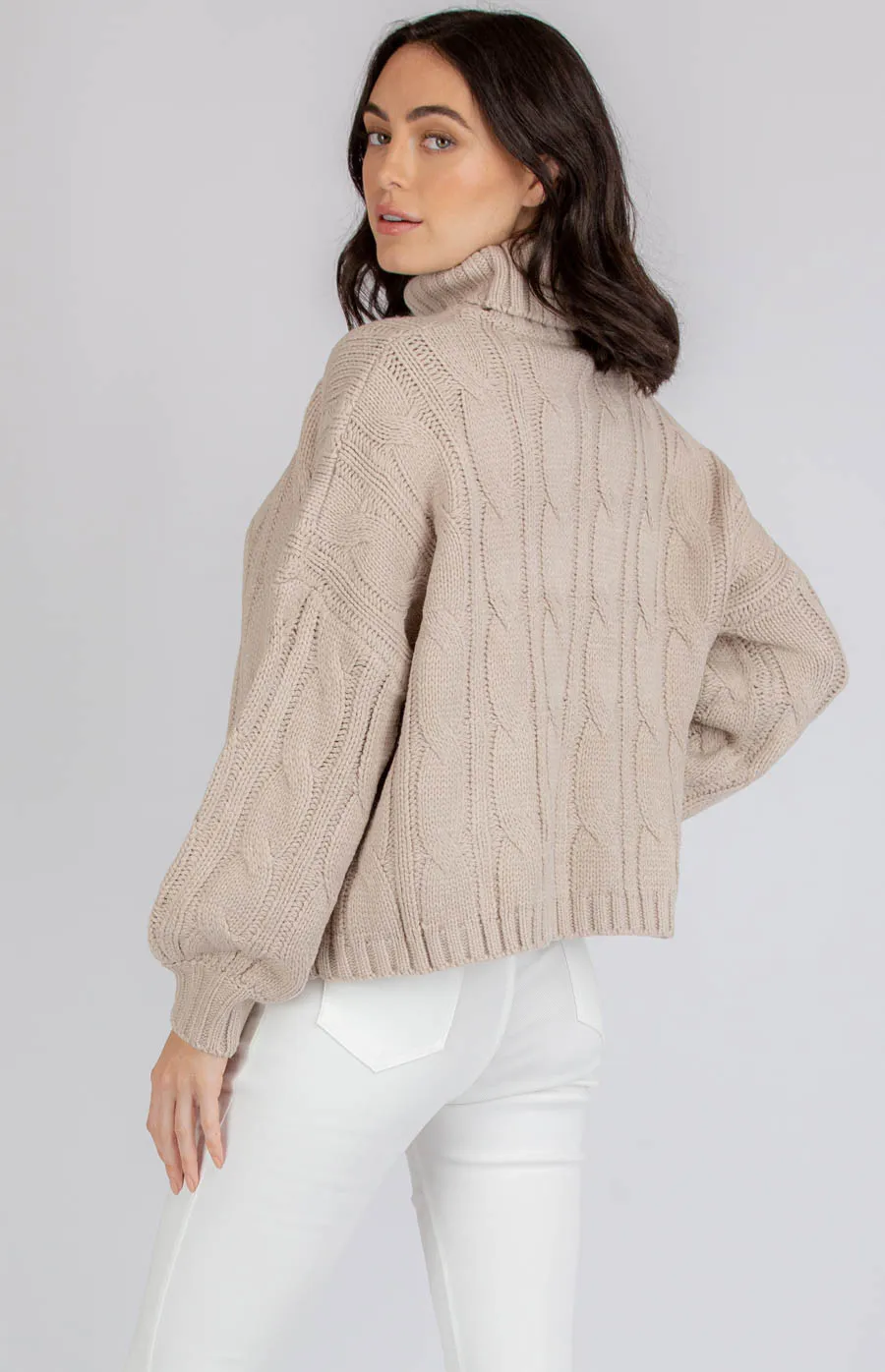 Oversized Turtleneck Cable Knit (AKN805)