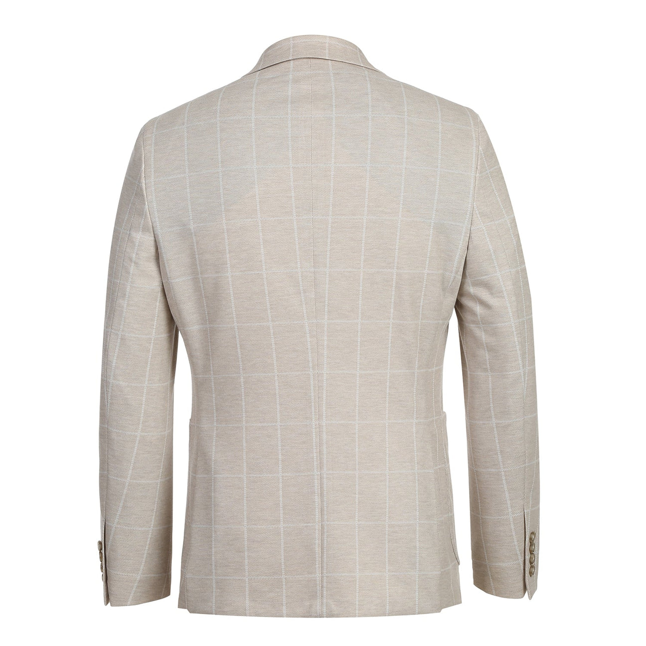 Pellagio Beige Plaid Men's Half Canvas Blazer PS23-7