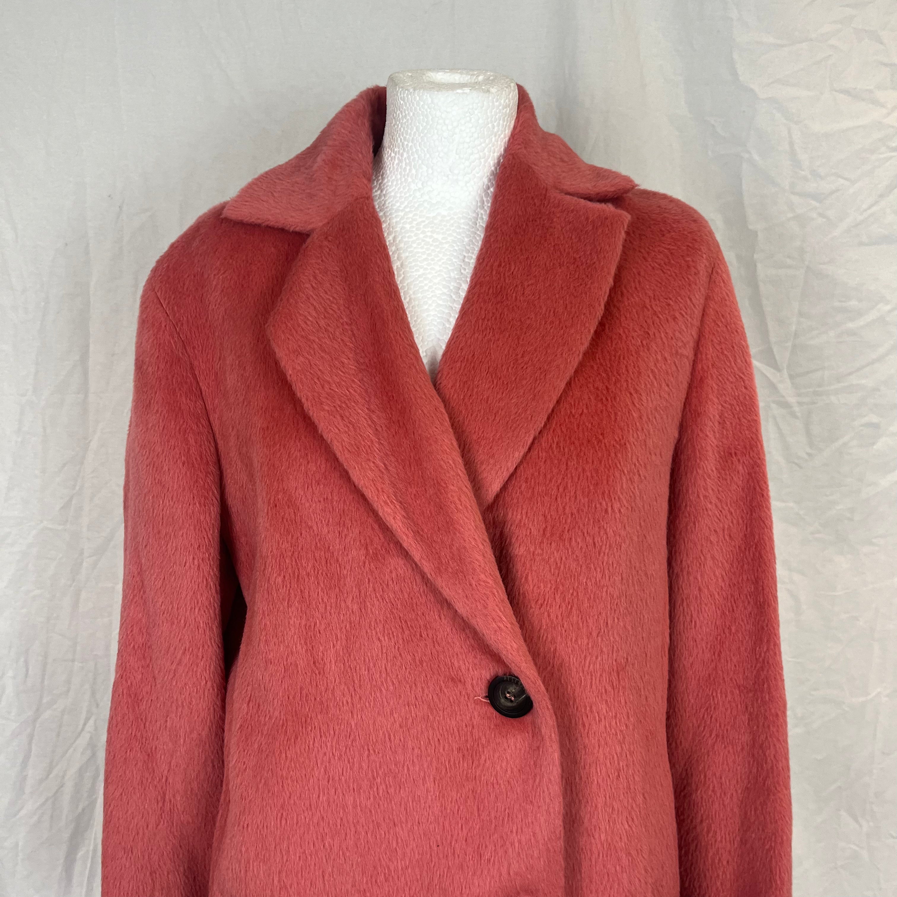 Peserico 1200 Rose Pink Baby Alpaca Belted Coat XS