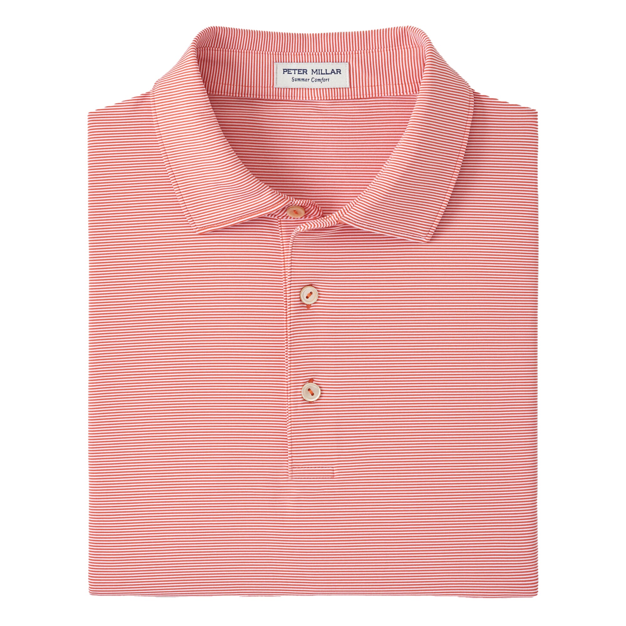 Peter Millar Jubilee Stripe Performance Polo - Burning Sunset