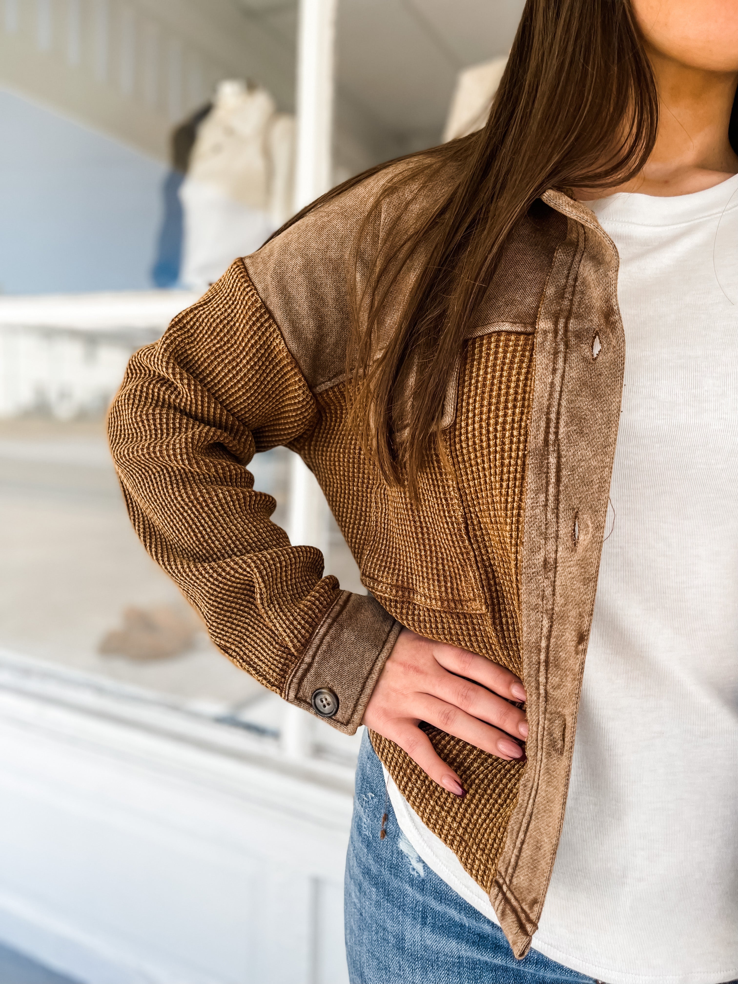 Phoebe Waffle Knit Jacket