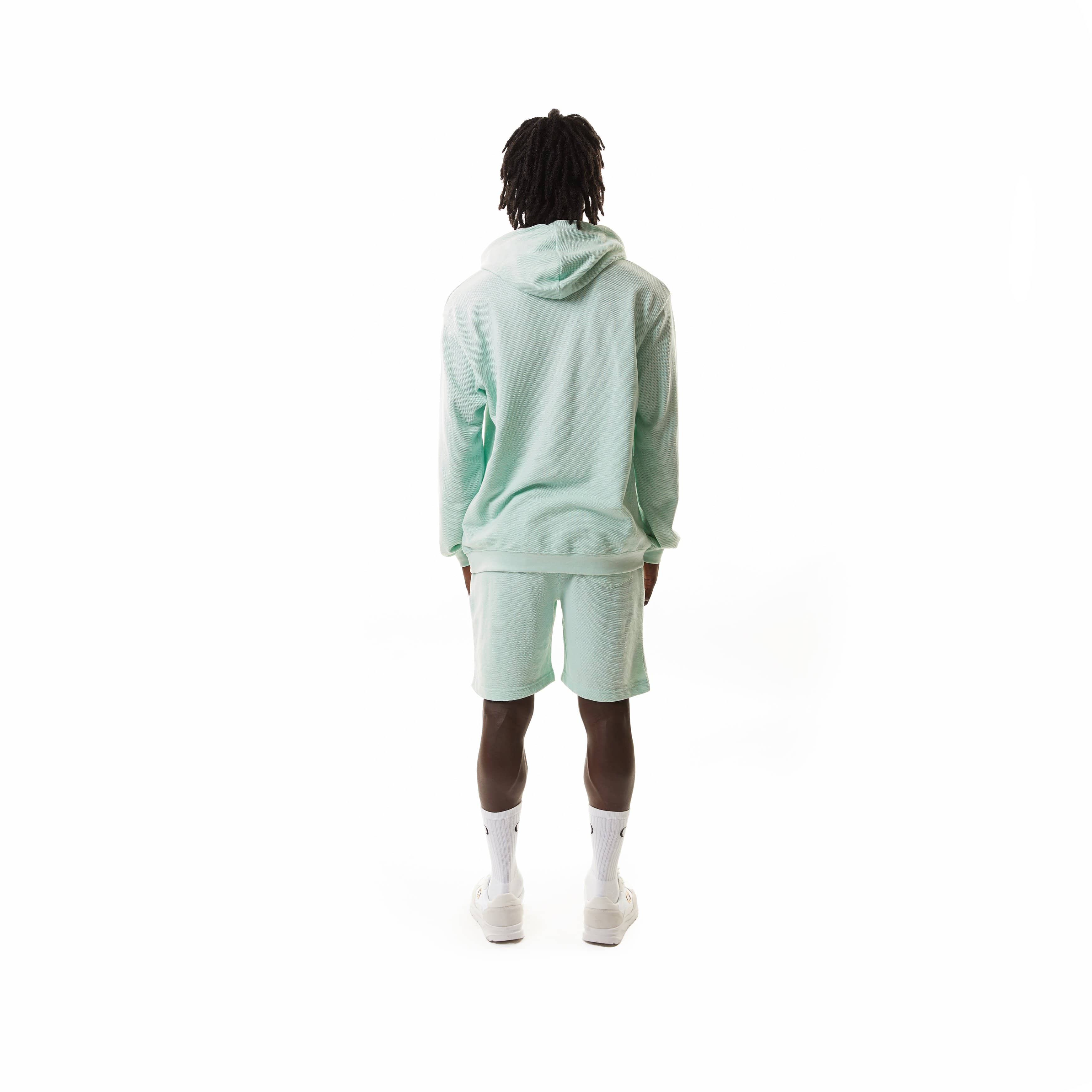 PIQUE KNITTED HOODIE - MINT