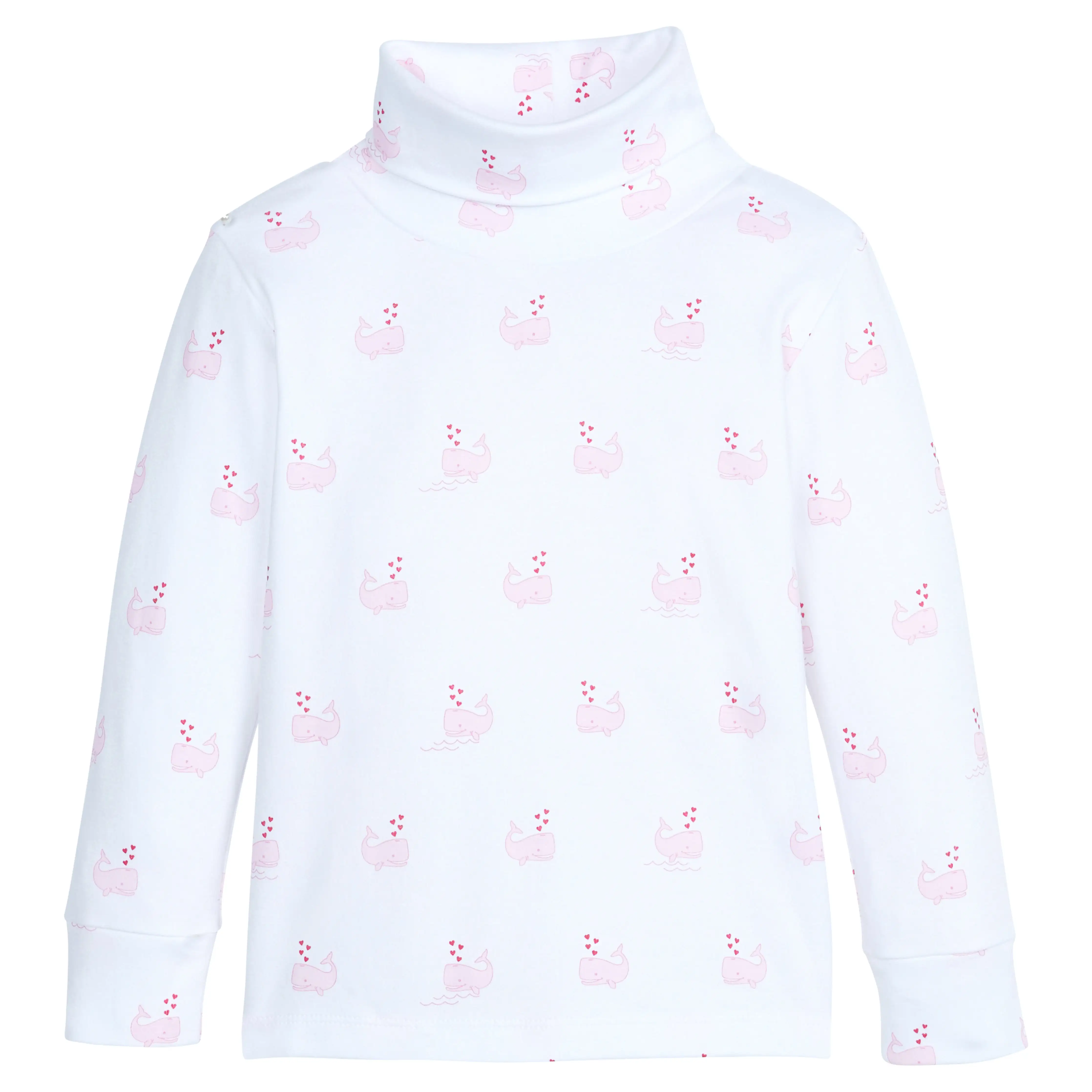 Printed Turtleneck - Pink Whales