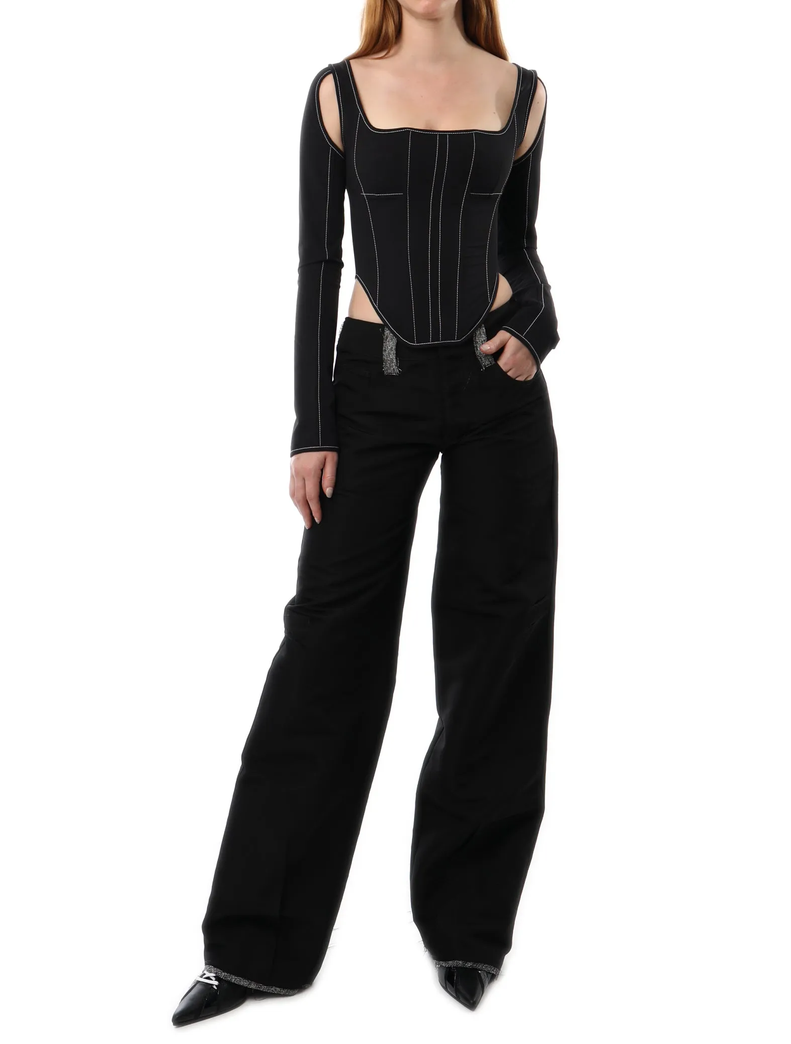 PRISCAVera Long Sleeve Exposed Seam Corset