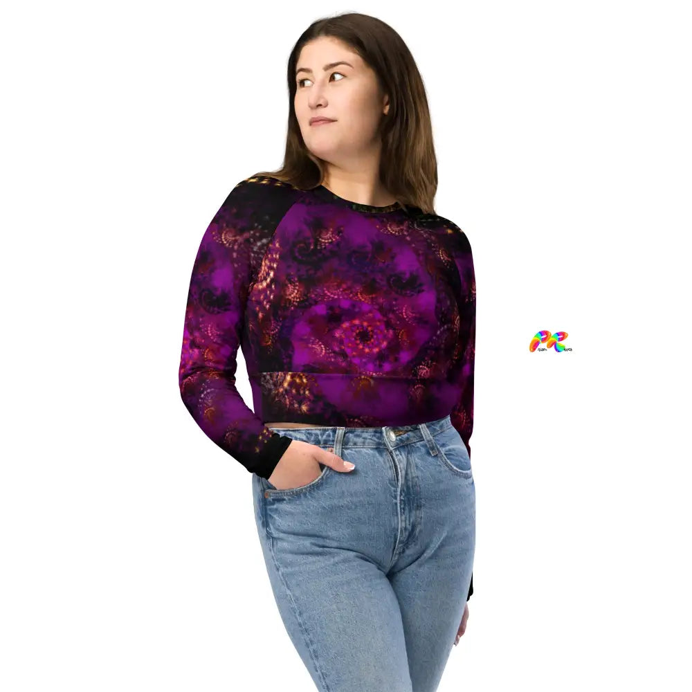 Purple Abstract Festival Crop Top