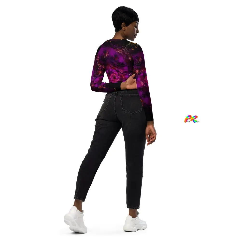 Purple Abstract Festival Crop Top