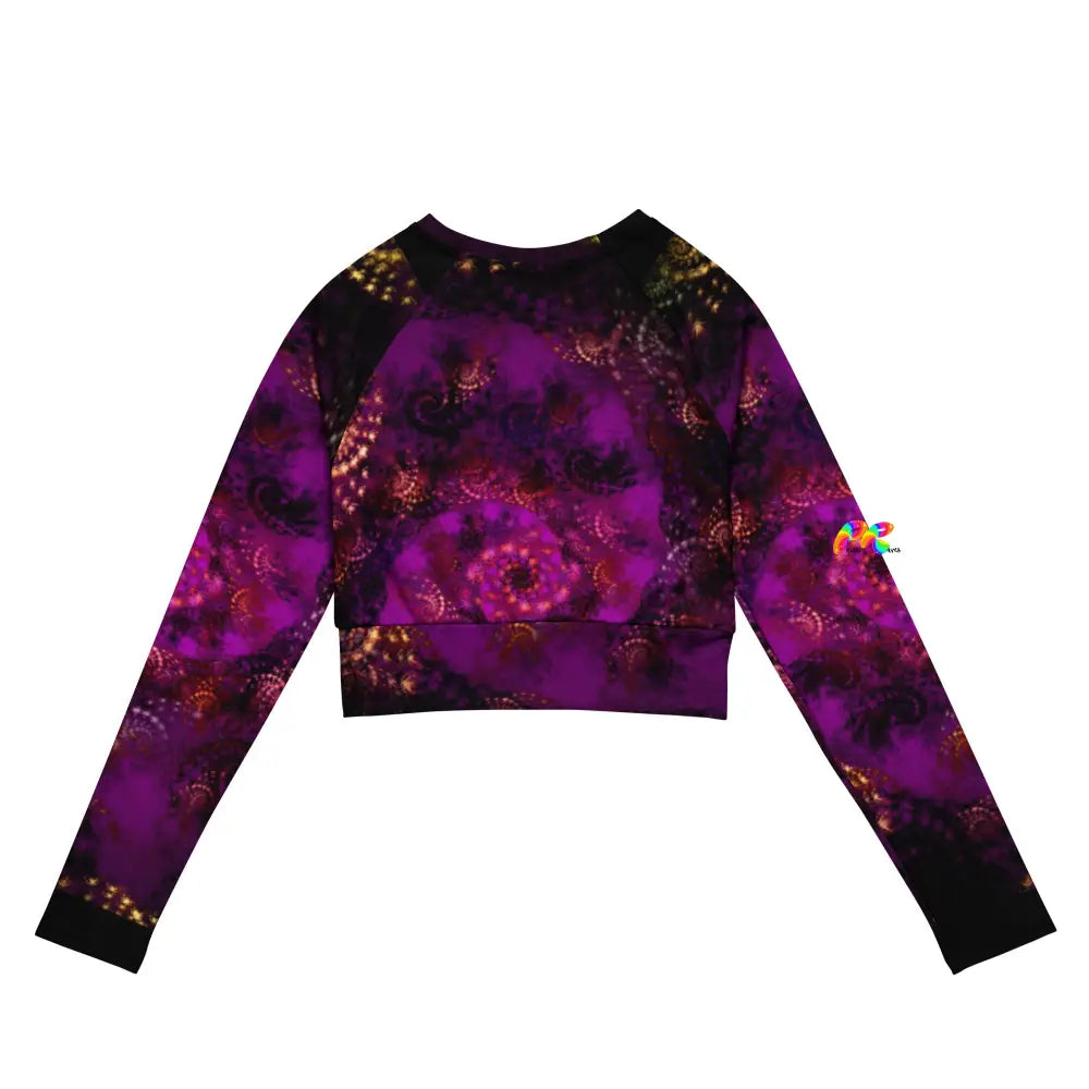 Purple Abstract Festival Crop Top