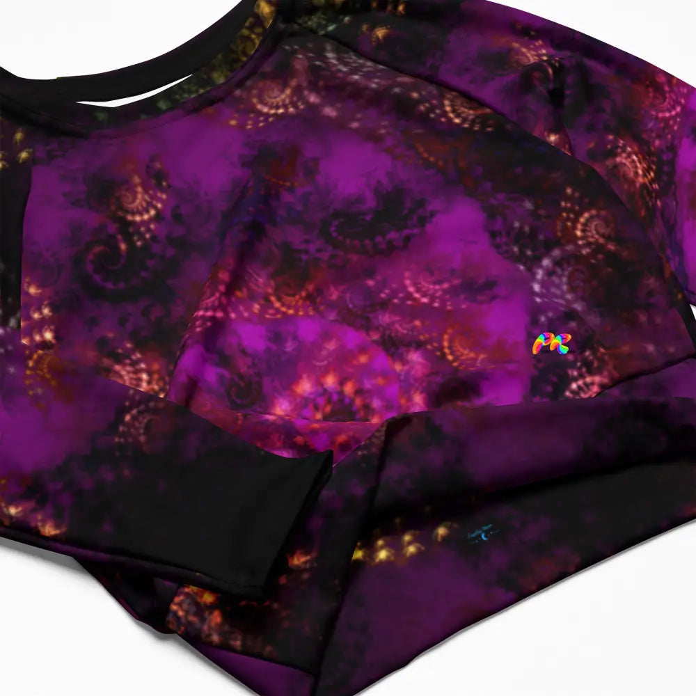 Purple Abstract Festival Crop Top