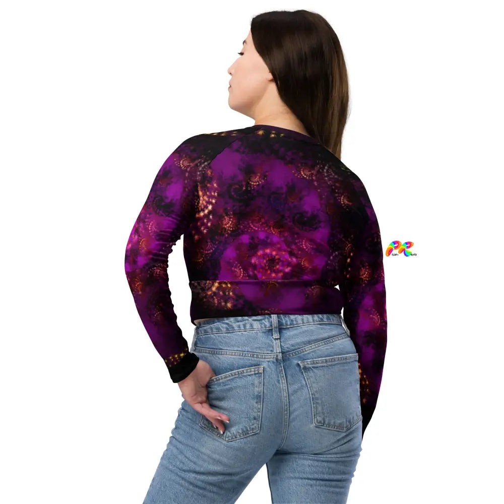 Purple Abstract Festival Crop Top