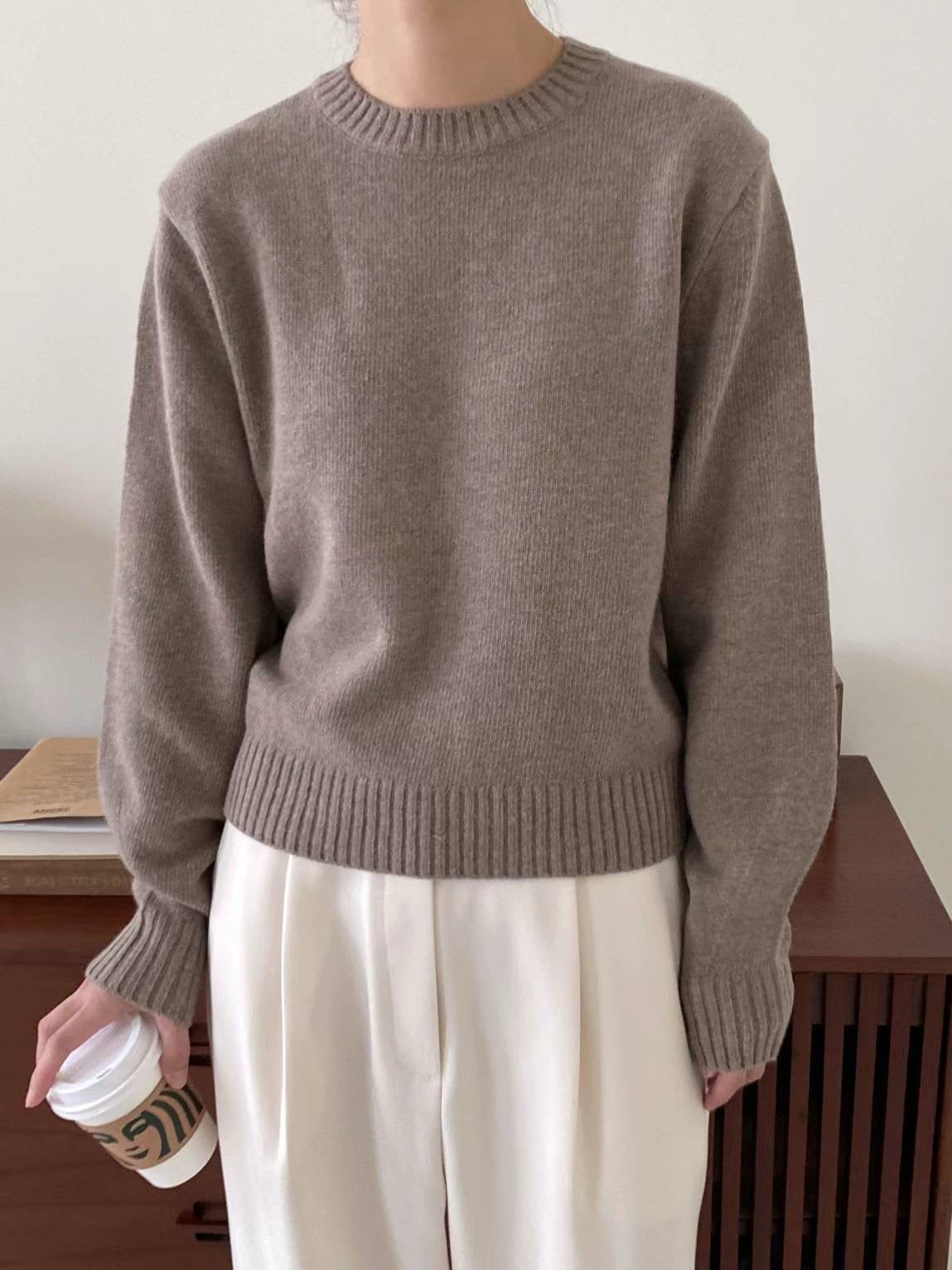 Rae Beige Wool Sweater