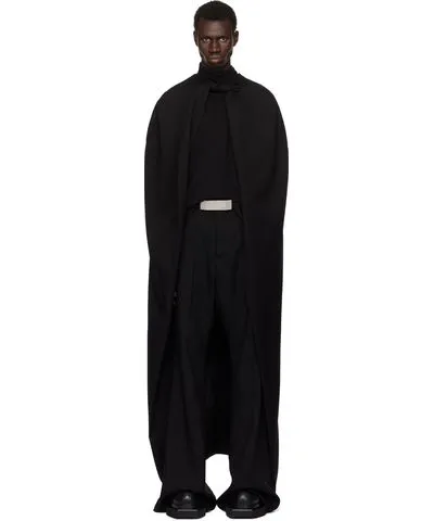 Rick Owens Black Porterville Masto Cape Coat