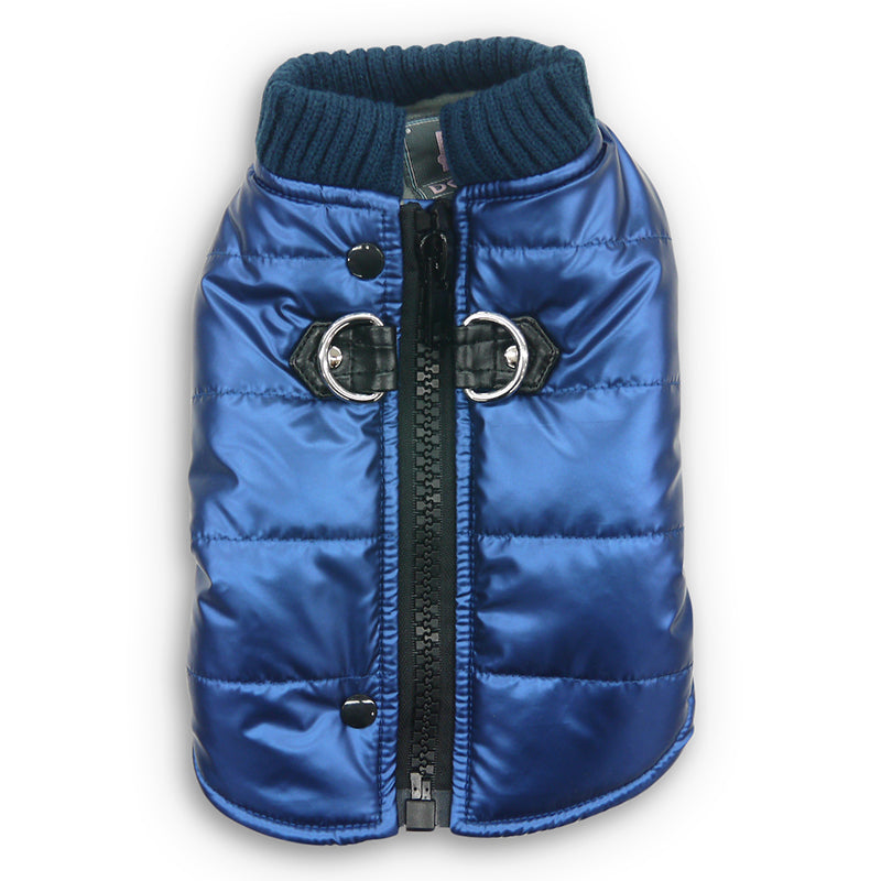 Runner Dog Coat - Metallic Blue