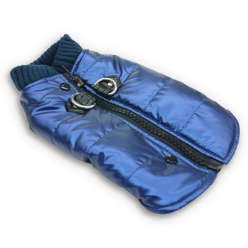 Runner Dog Coat - Metallic Blue