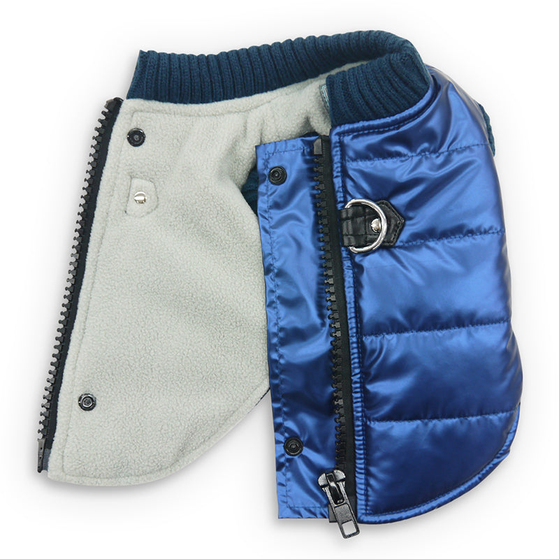 Runner Dog Coat - Metallic Blue