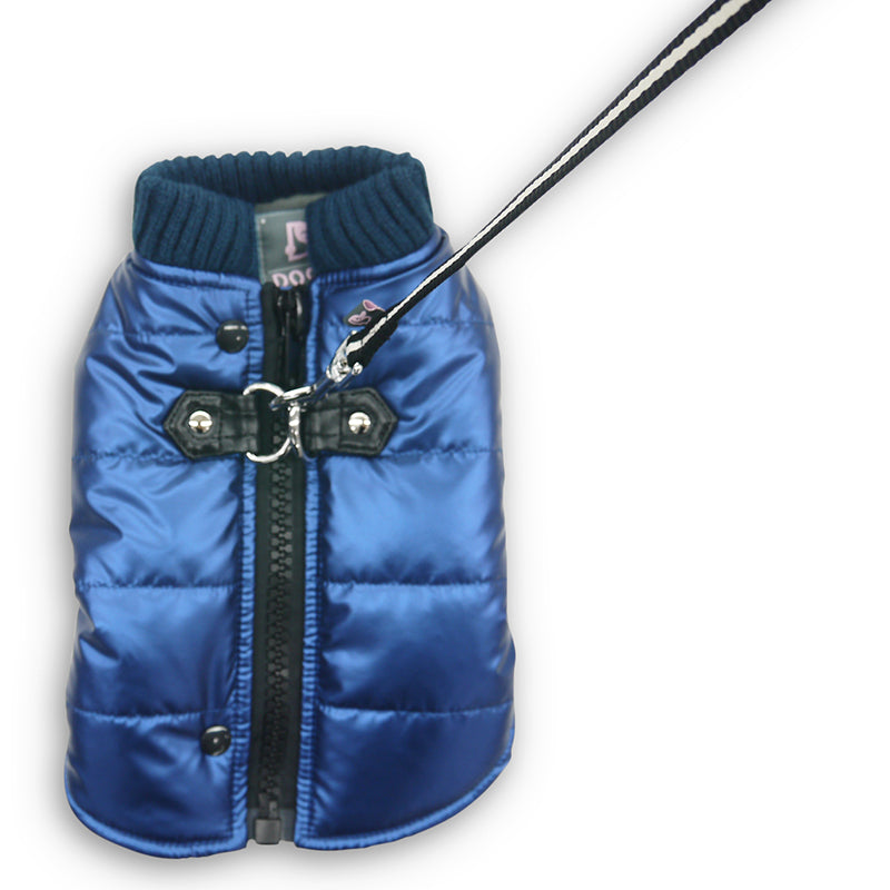 Runner Dog Coat - Metallic Blue