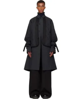 Sacai Black Ripstop Coat