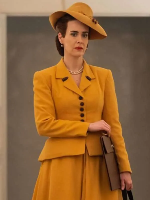 Sarah Paulson Ratched Yellow Coat - New American Jackets