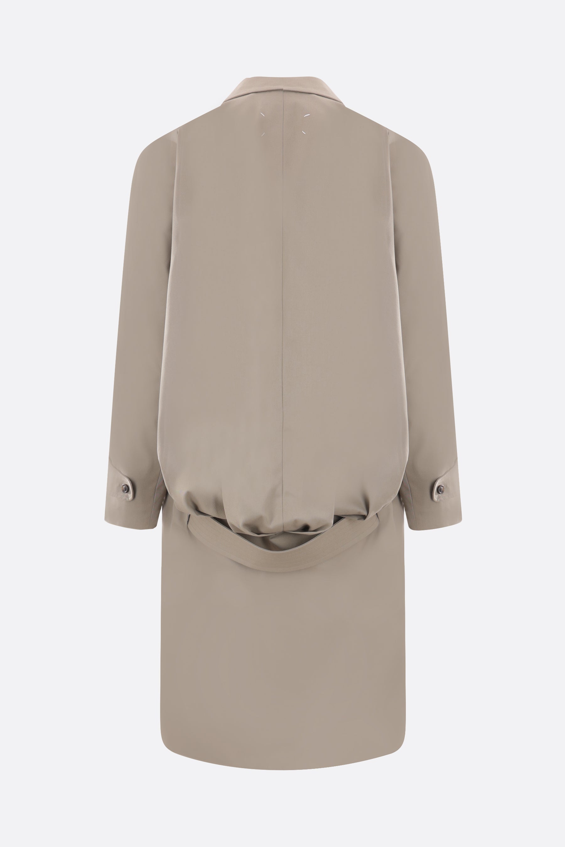 single-breasted gabardine trench coat