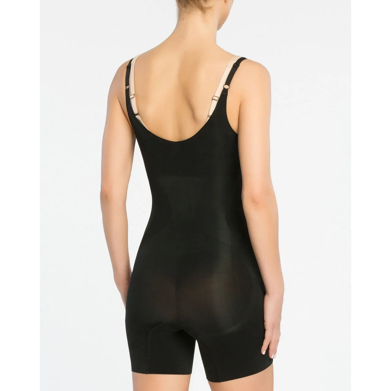 SPANX OnCore Firm Control Open-Bust Mid-Thigh Bodysuit - Black