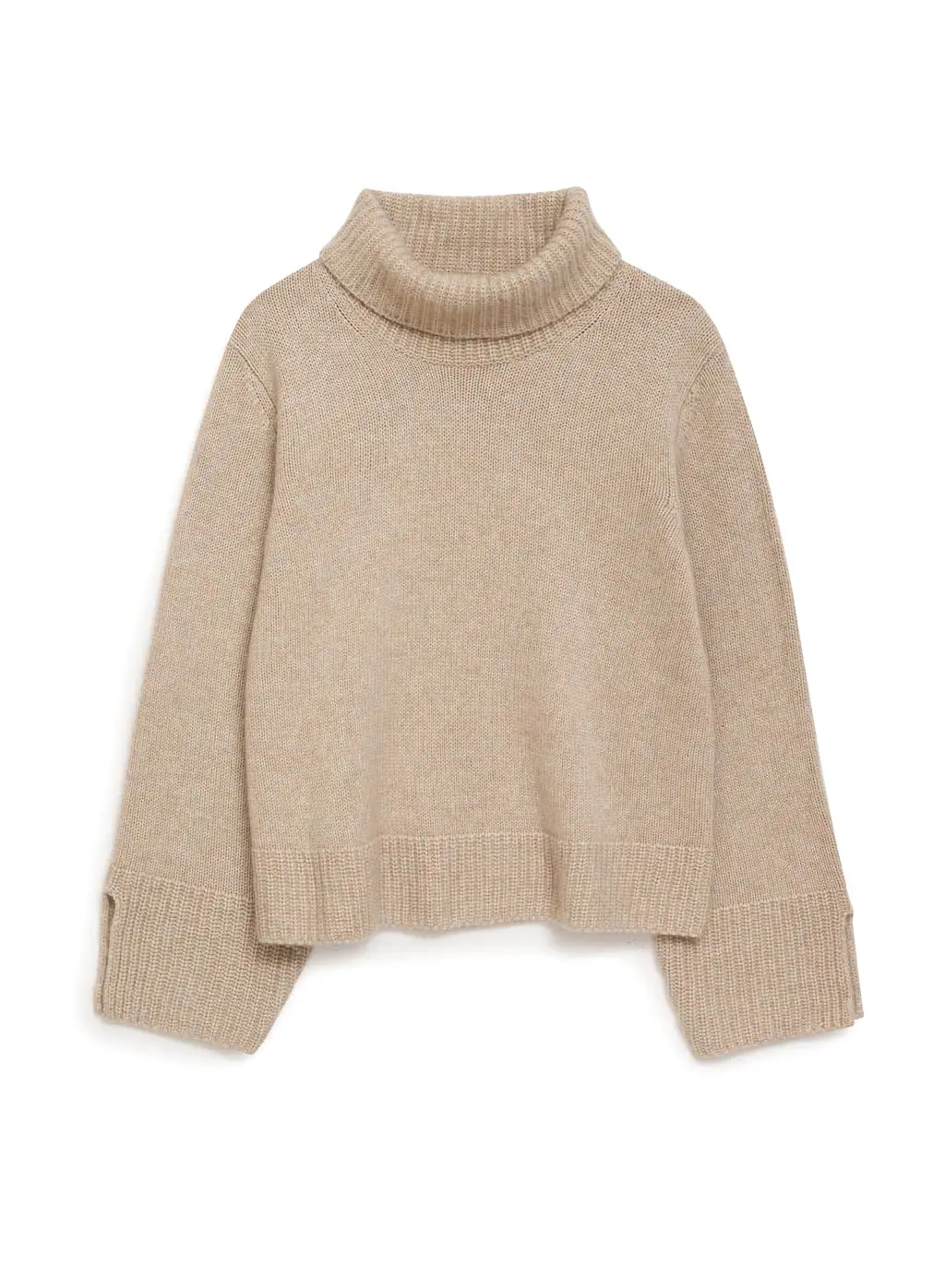 Stateside Cozy Cashmere Turtleneck Sweater in Camel