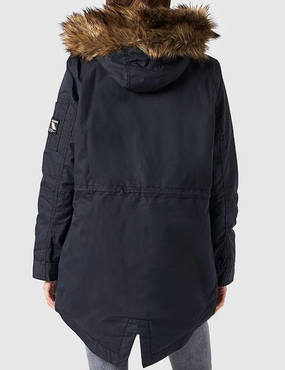 Superdry Womens Military Fishtail Parka Jackets Scout Navy