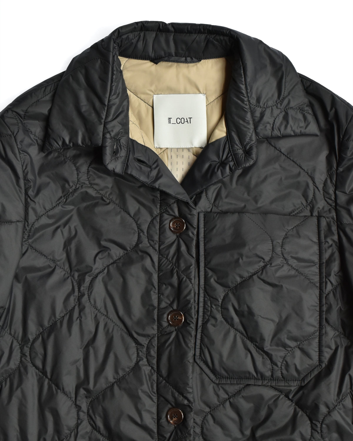 T-Coat Black Quilted Light Puffer