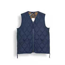 TAION Military Zip V-Neck Vest dark navy