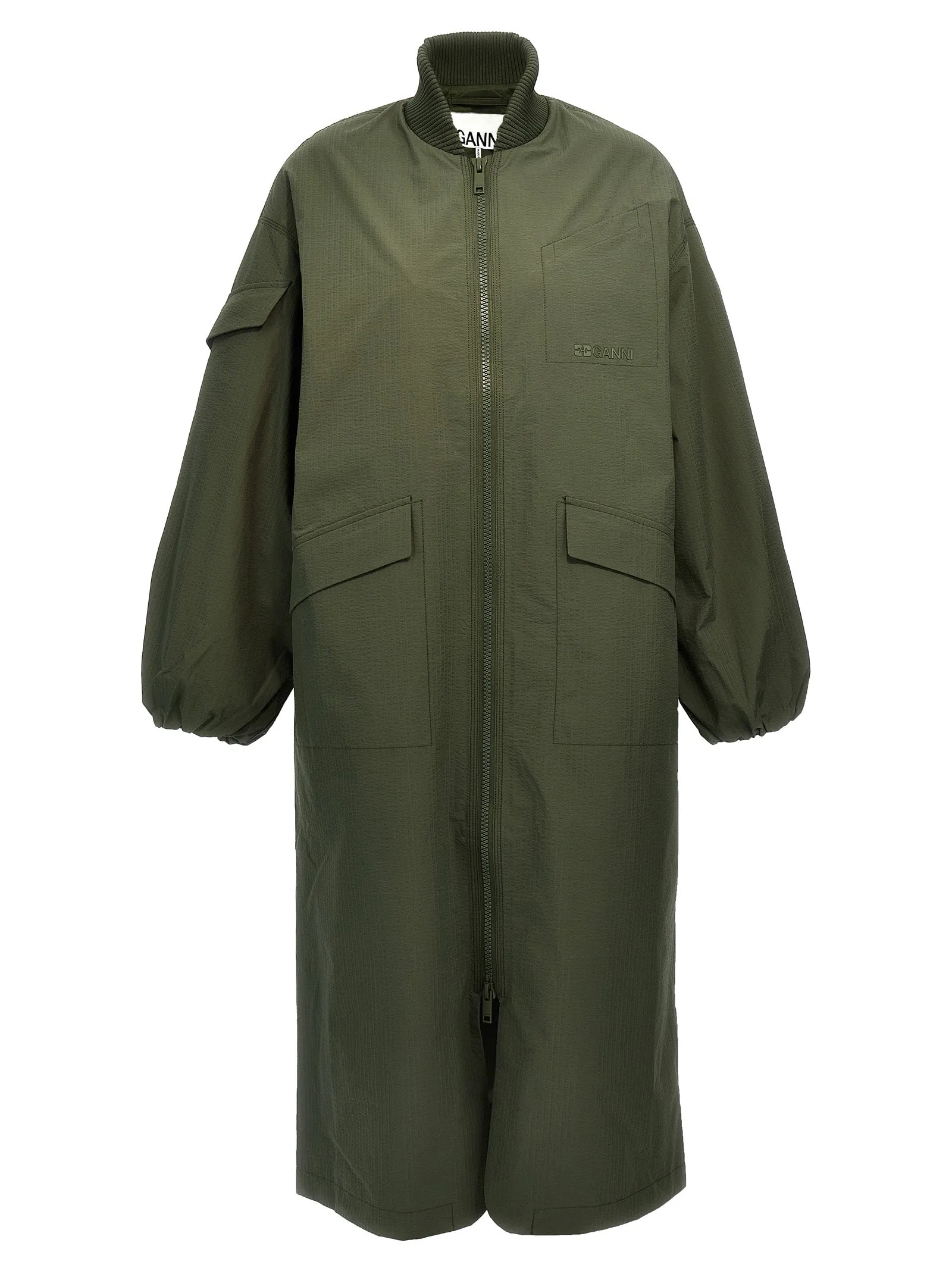 Tech Seersucker Shell Casual Jackets, Parka Green