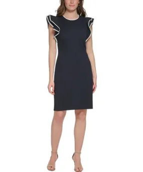 Tommy Hilfiger Womens Quilted Jacquard Wear To Work Dress