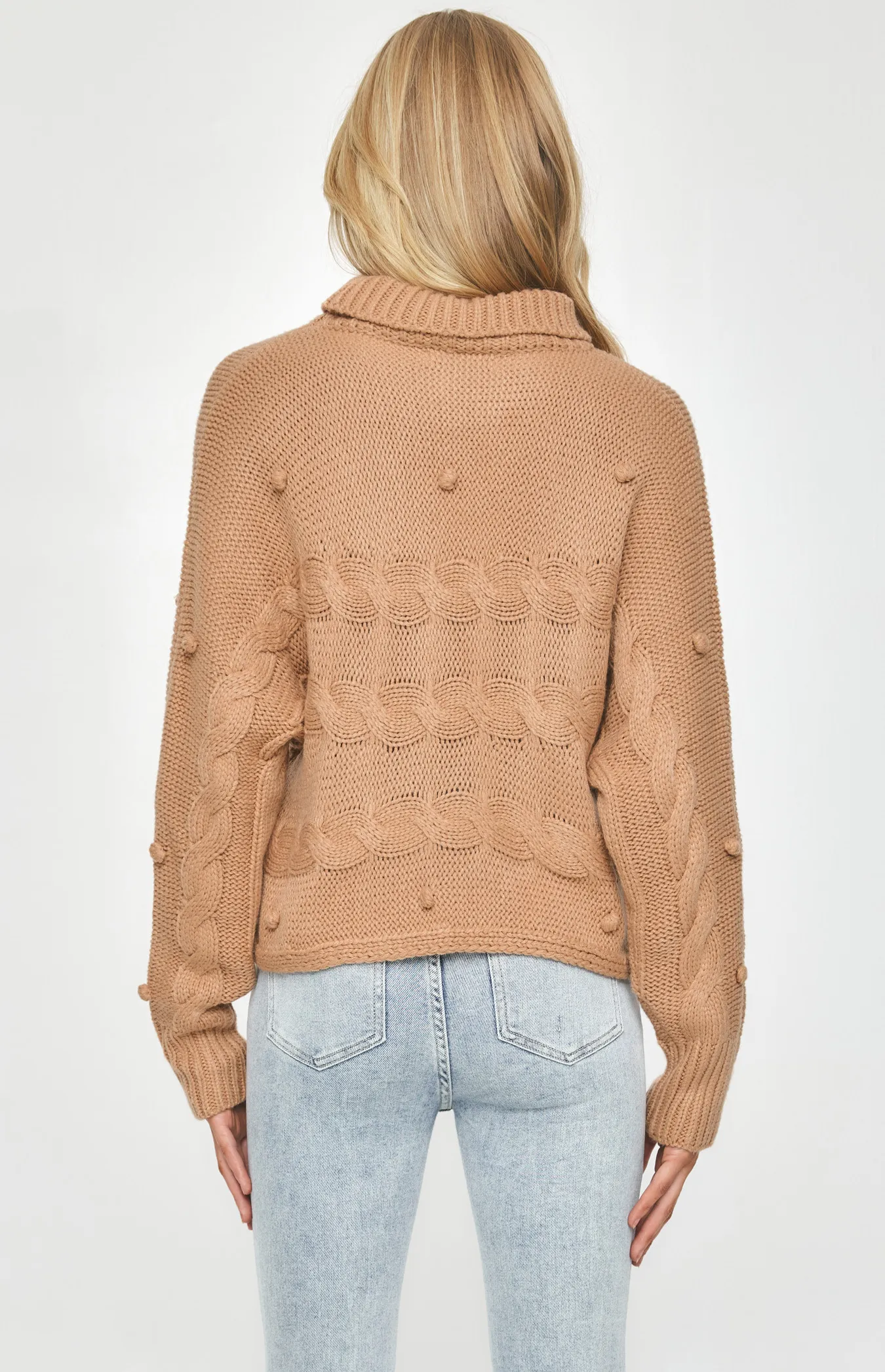 Turtleneck Knit with Pom Pom and Plaited Details (SKN533)