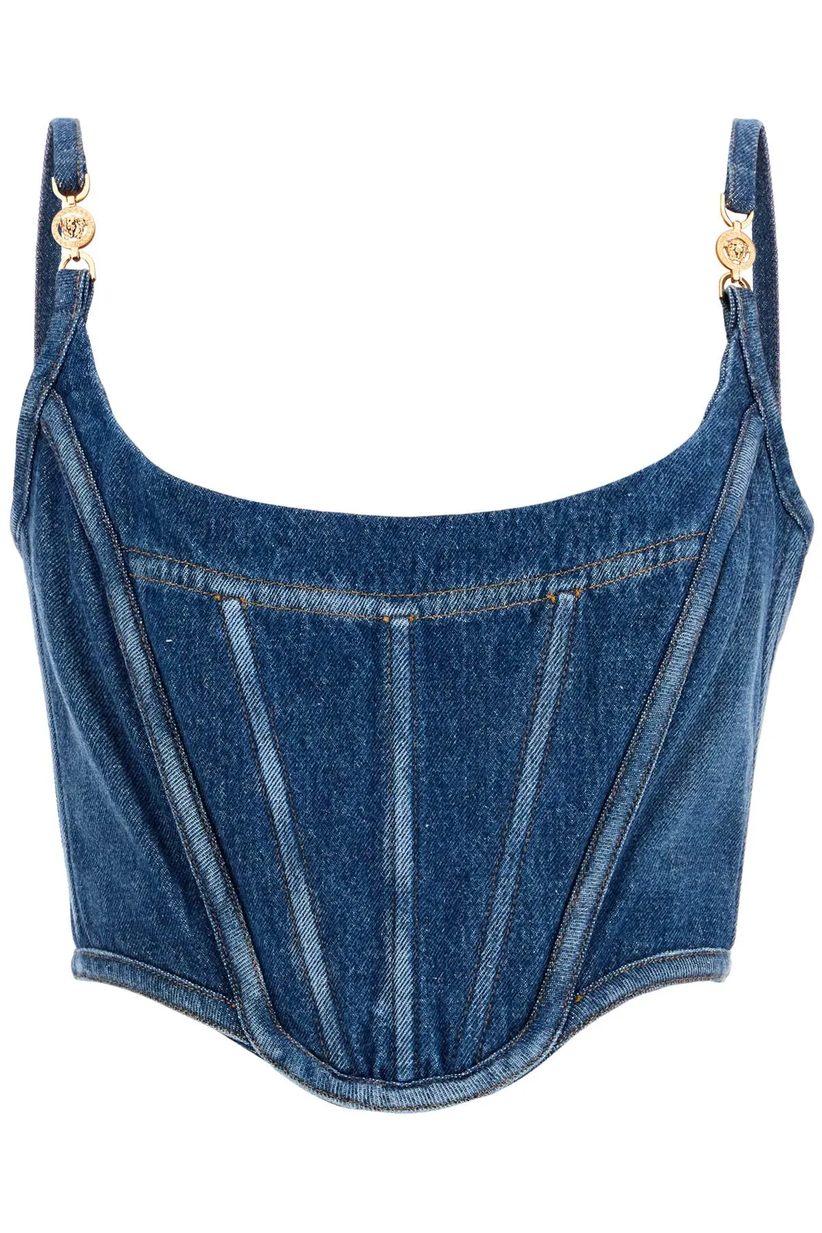 Versace Denim Top Corset With   Blue