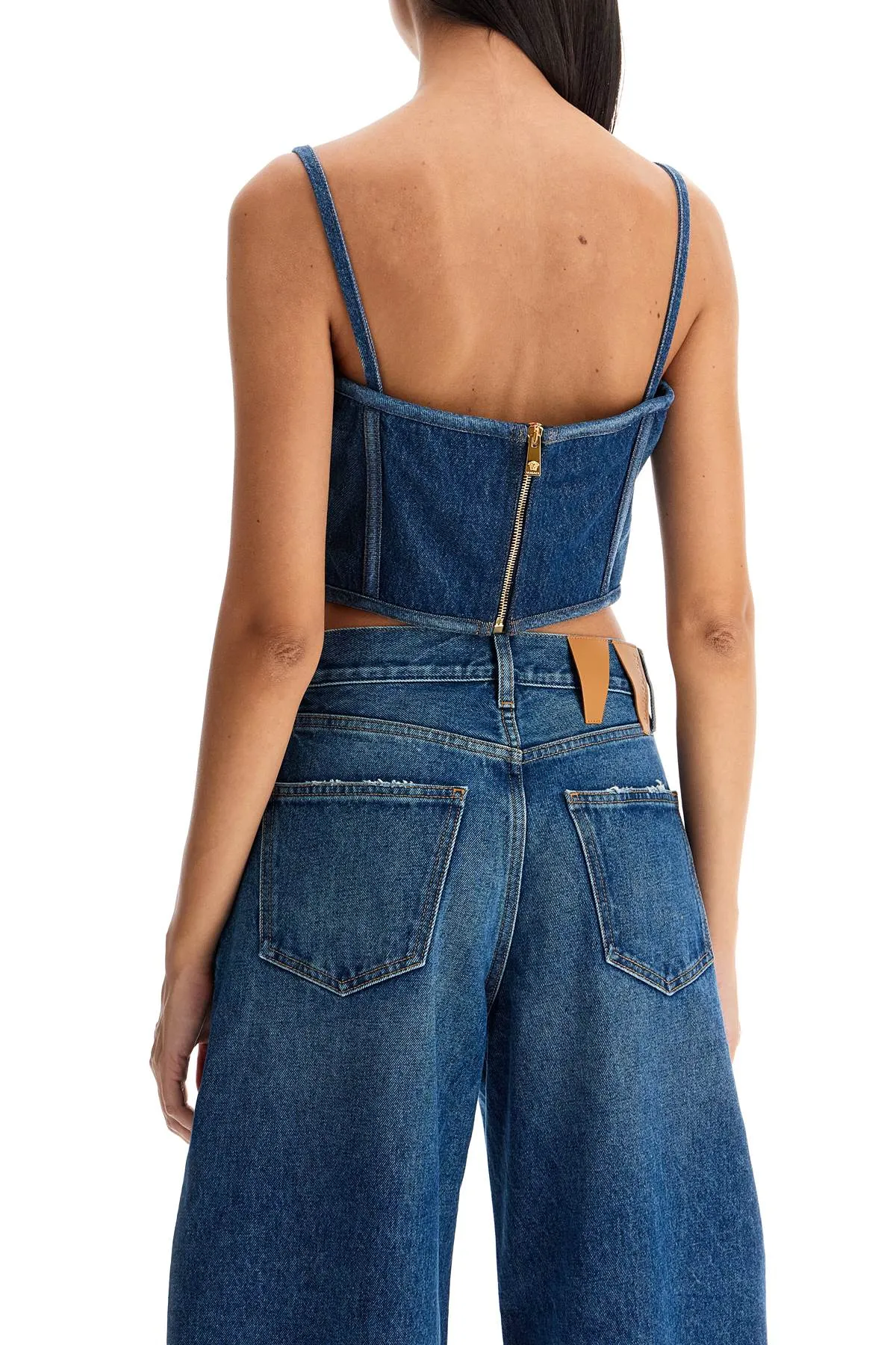 Versace Denim Top Corset With   Blue