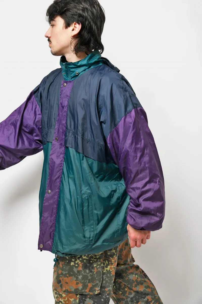 Vintage green purple windbreaker