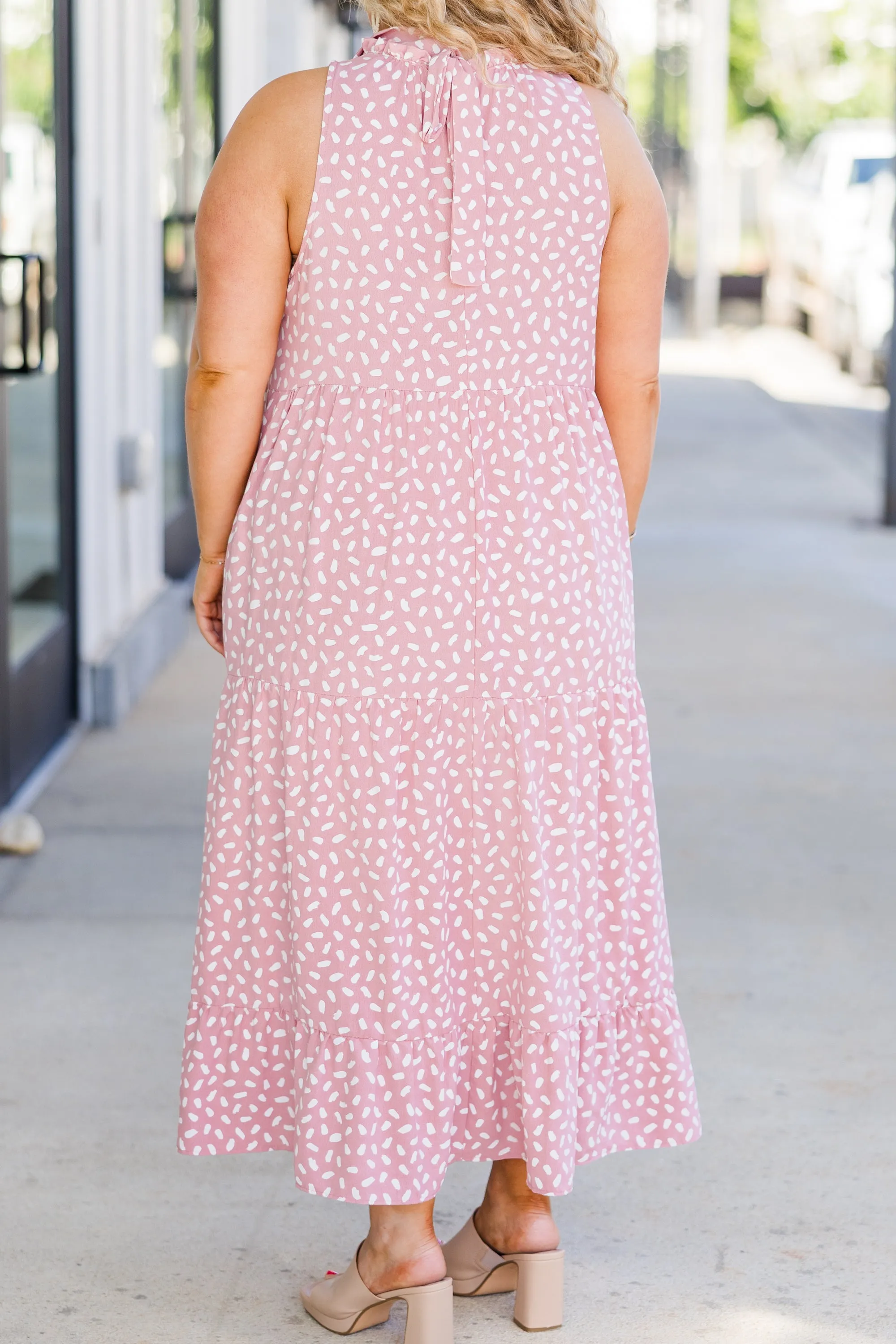 Weekend Wardrobe Maxi Dress, Mauve Dalmatian