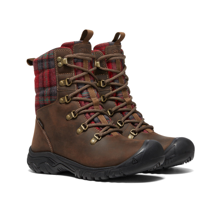 Women's Greta Waterproof Boot | Dark Brown/Red Plaid