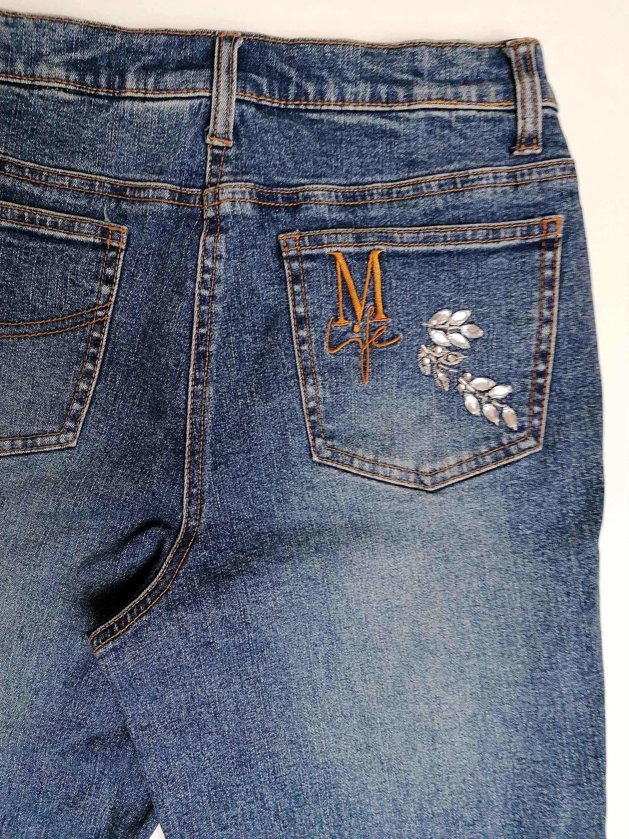 Y2K MADELEINE Embroidery Jeans - size M - 36/UK 10