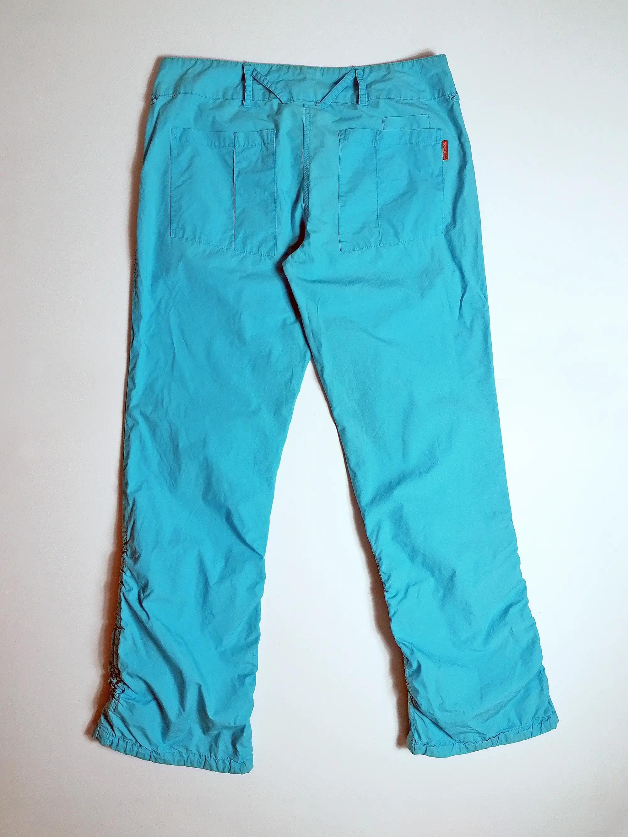 Y2K Soft Shell Low-Waist Blue Cargo Pants - size M-L